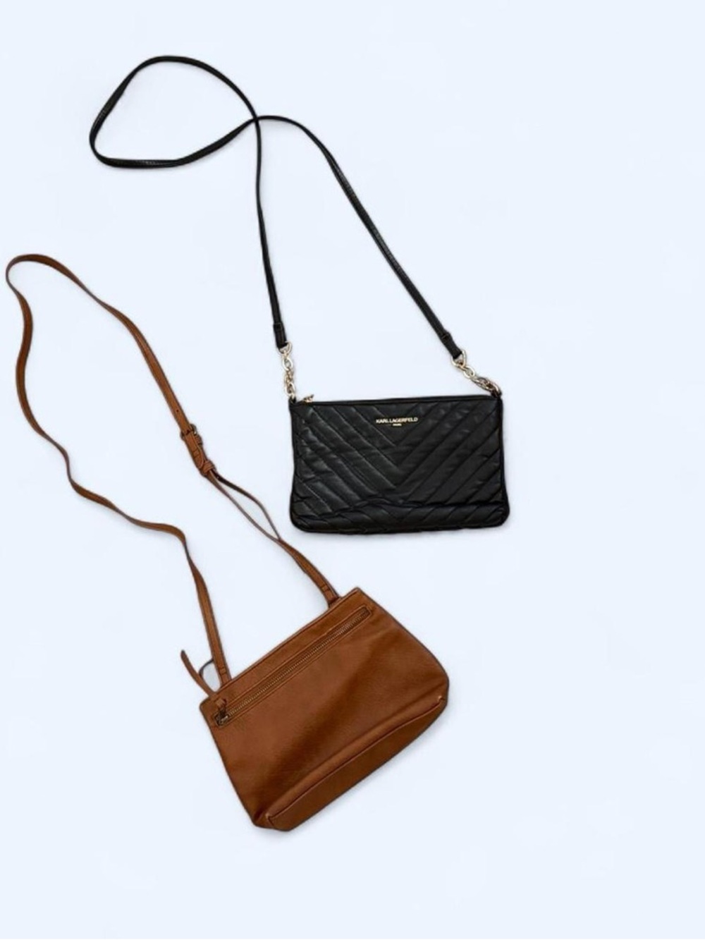 Karl Lagerfeld Black Quilted Crossbody Bag